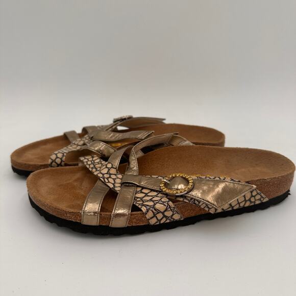 Tatami Birkenstock Metallic Snake Print Jewel Sandals 37 / 240 Size 6 - Picture 7 of 13